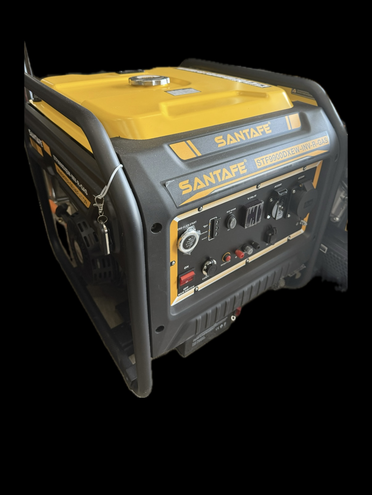 موتور برق 9 کیلو وات , سانتافه / SantaFE ,مدل STF9900DXEW-INV-R-GAS , تکسوز بنزین , اینورتر