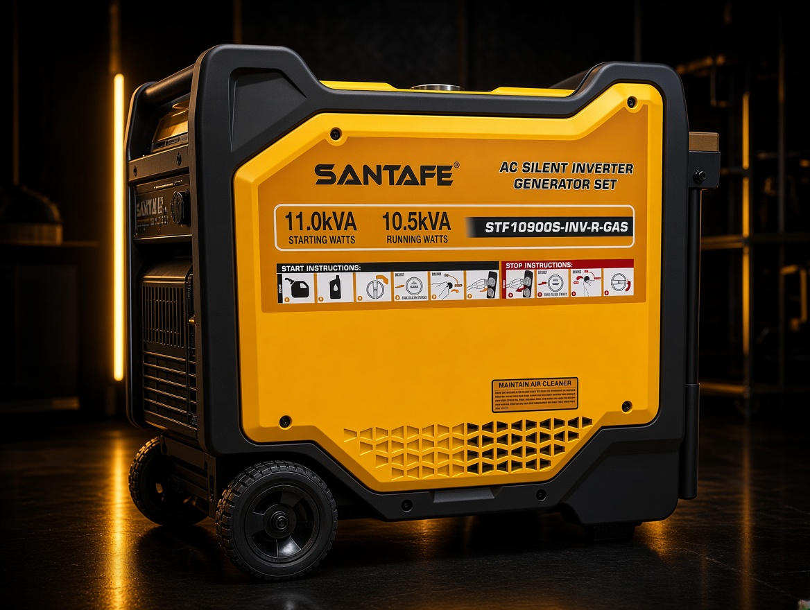 موتور برق 11 کیلو وات ,برند سانتافه / SantaFE ,مدل STF10900-INV-R-GAS , تکسوز بنزین , سایلنت , اینورتر