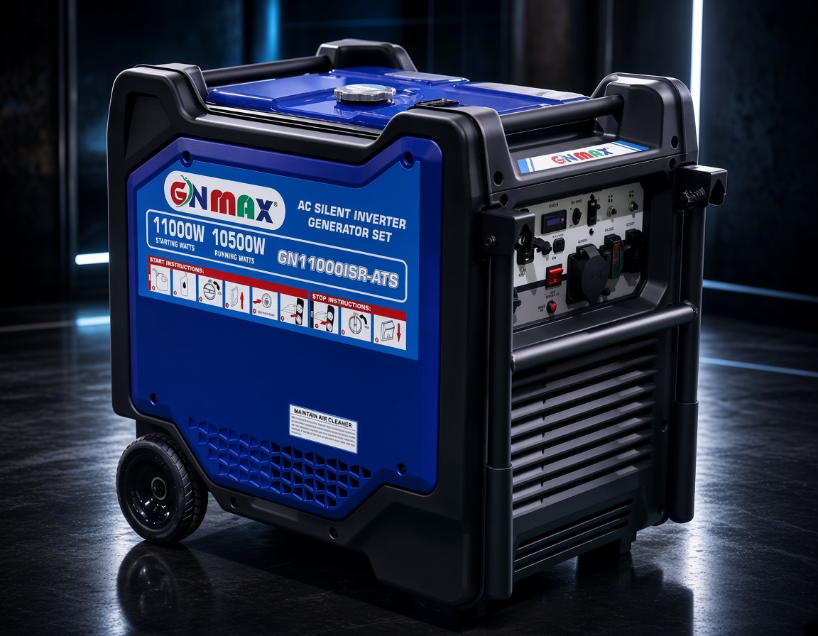 موتوربرق 11 کیلووات تکسوز برند جن مکس / GenMax مدل  GN11000ISR-ATS بنزینی, سایلنت, اینورتر,ریموت دار